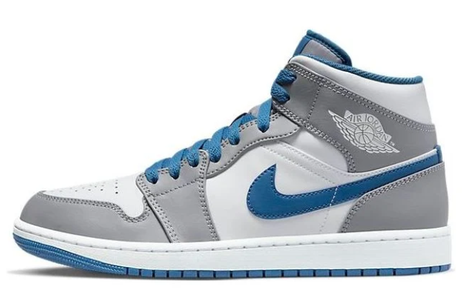 Air Jordan 1 Mid 'Cement Grey True Blue' – Heritage Mid-Top Sneaker (DQ8426-014)