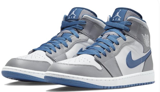 Air Jordan 1 Mid 'Cement Grey True Blue' – Heritage Mid-Top Sneaker (DQ8426-014)