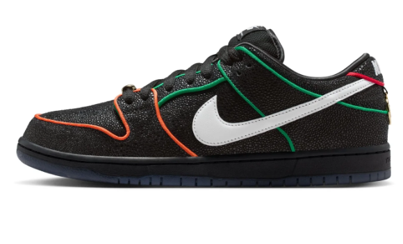 Nike SB Dunk Low Pro QS "Black White Challenge Red"